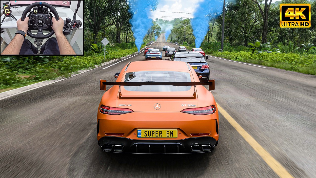 Mercedes AMG GT 4-Door Coupe VS Supercars - Forza Horizon 5 | Logitech G923 Steering Wheel
