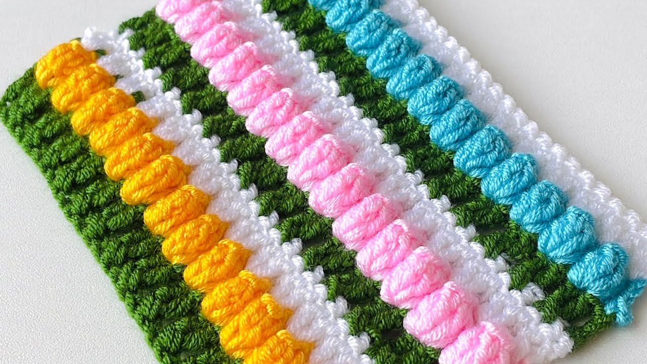 Elinizdeki İpleri Değerlendirin Hanımlar Sıralı Örgü Modeli/ Super Easy Tunisian Knitting Model /