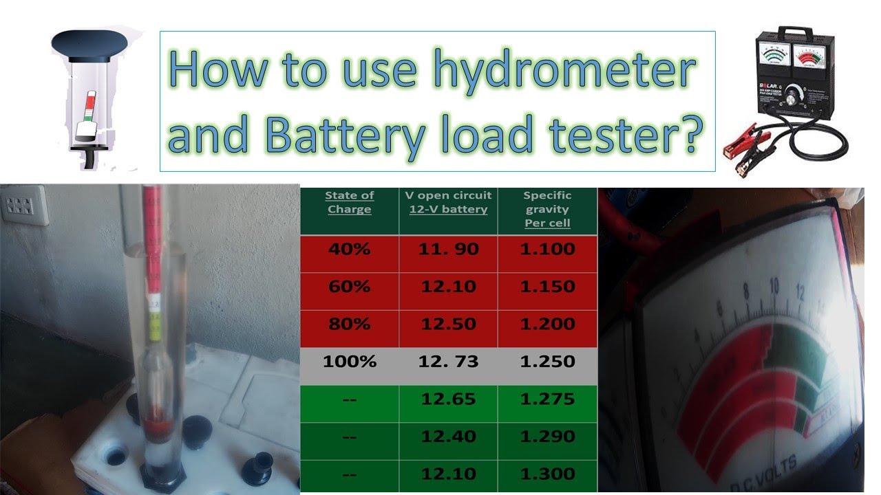 How to use hydrometer and battery load tester