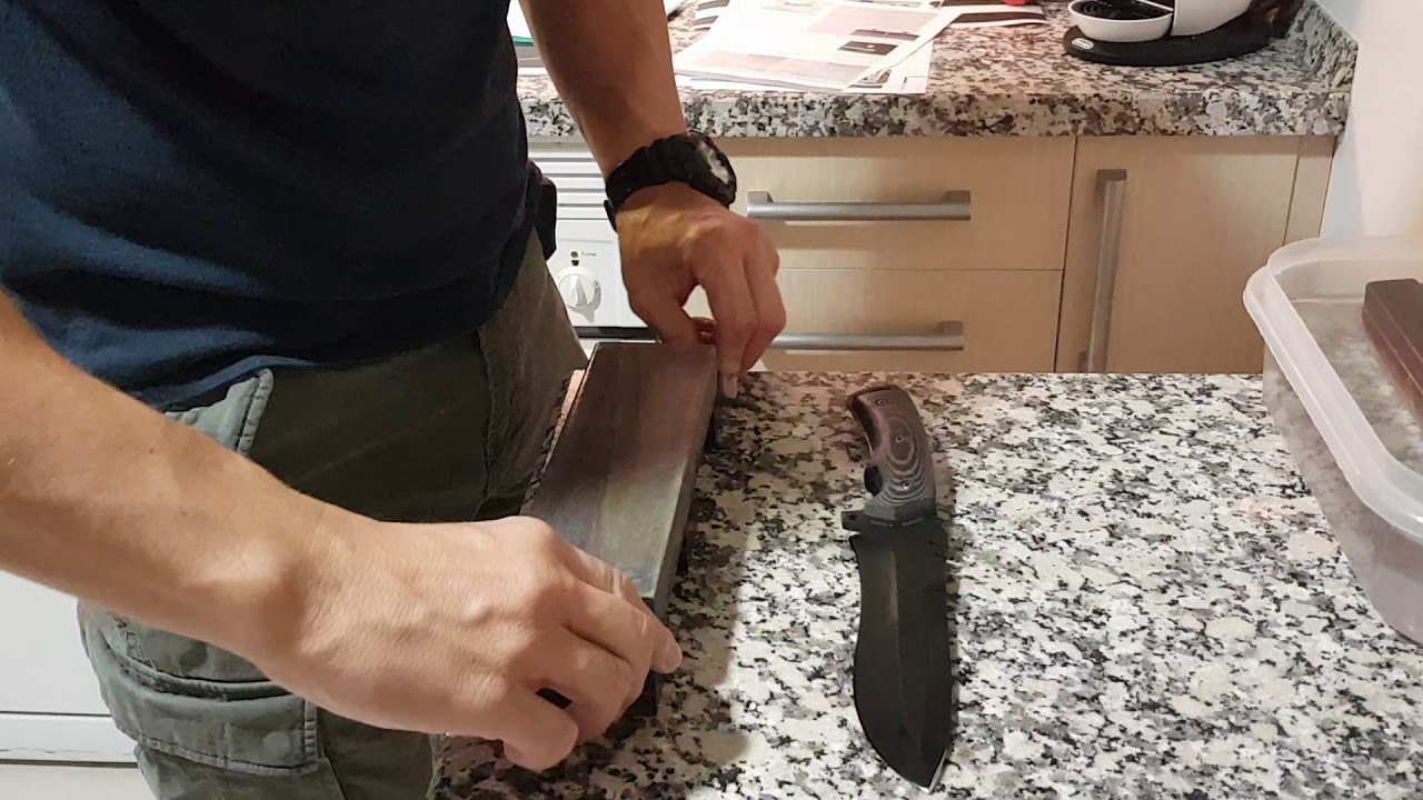 Afilado afalcatado Cudeman Boina Verde con piedras naturales y sintéticas. Parte1