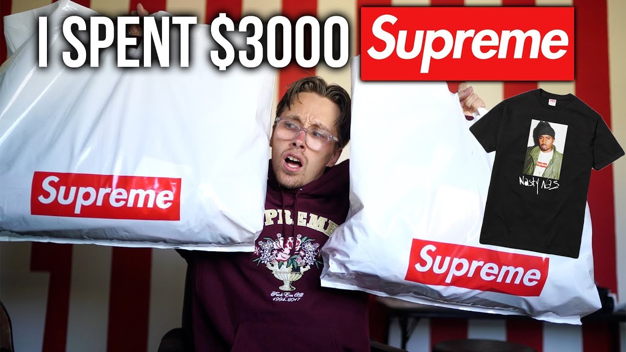 I SPENT $3000 ON SUPREME FIRST DROP & GOT A NAS PHOTO TEE