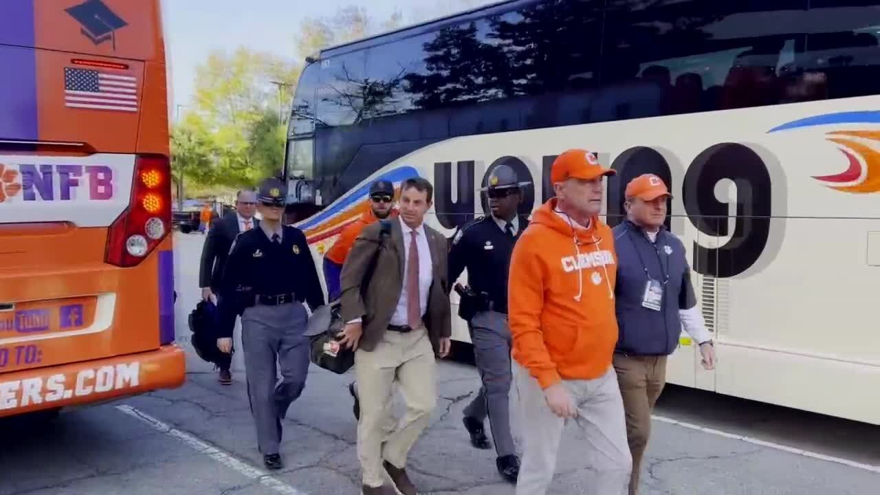 Clemson football arrives at South Carolina for 122nd Palmetto Bowl