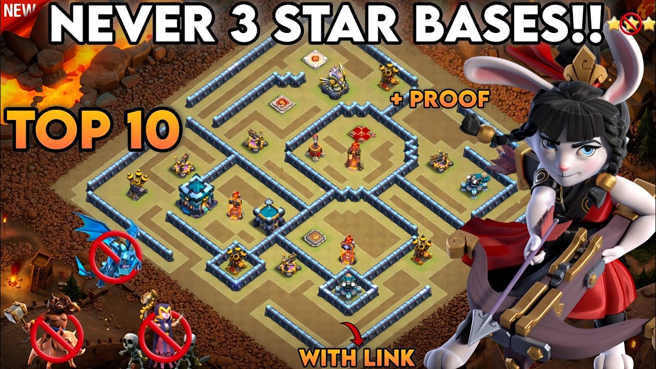 NEW NEVER 3 STAR BASES!! WITH LINK + PROOF!! TH13 NEW BASES DESIGN WAR|CWL|PUSH CLASH OF CLANS