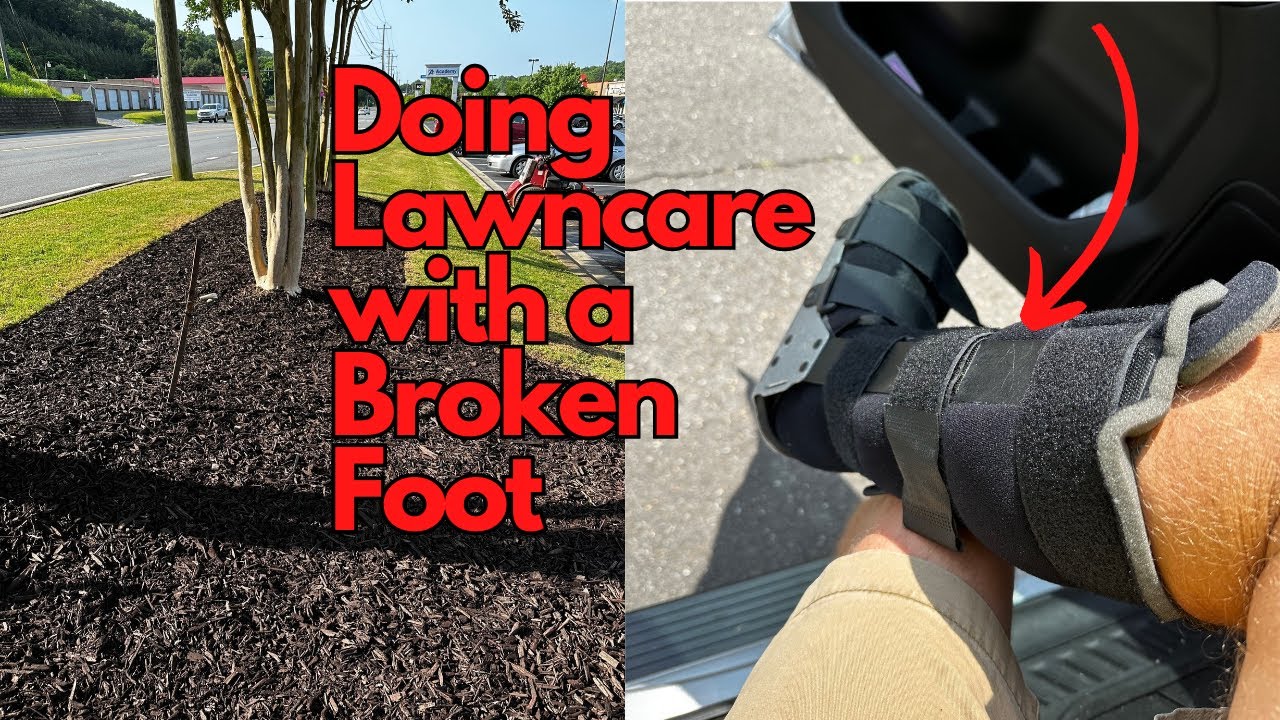 Commercial Lawn Care as a Solo Op/ Working with a Broken Foot.