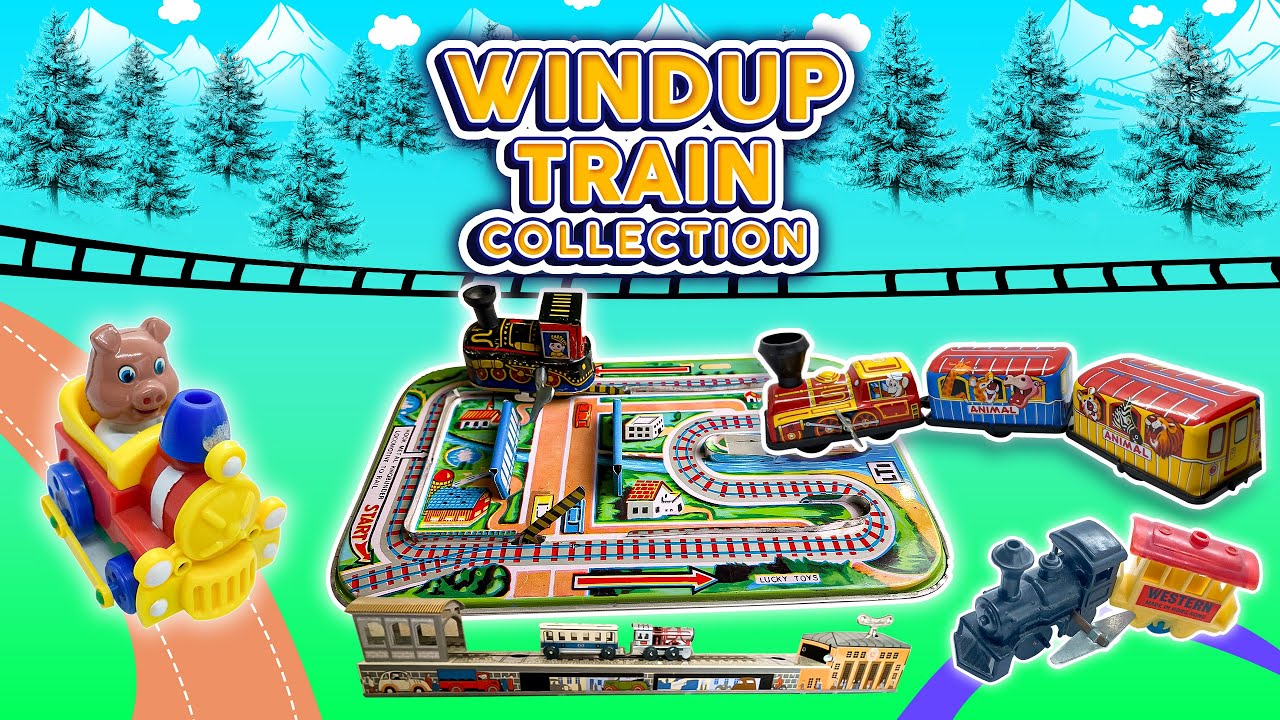 Windup Toy Trains Collection | Train Station | Steam Engine