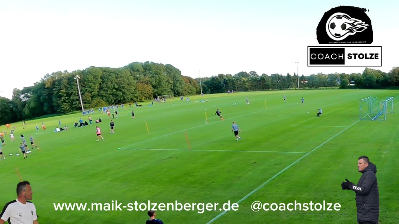 Fussballtraining: Torabschl&uuml;sse nach Pass in den R&uuml;ckraum