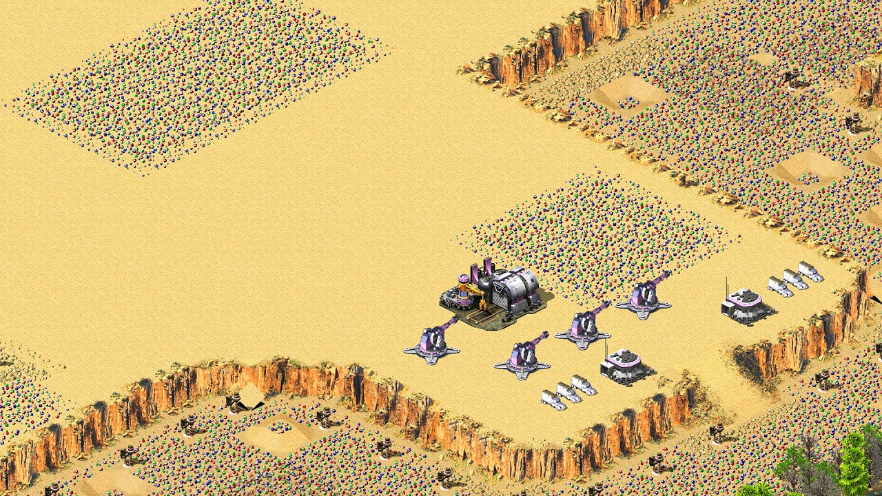 Red Alert 2 | Yuri's Revenge | 7 vs 1 | Surrounded Hills Green New Edit Zoom 3000 Extra Hard AI