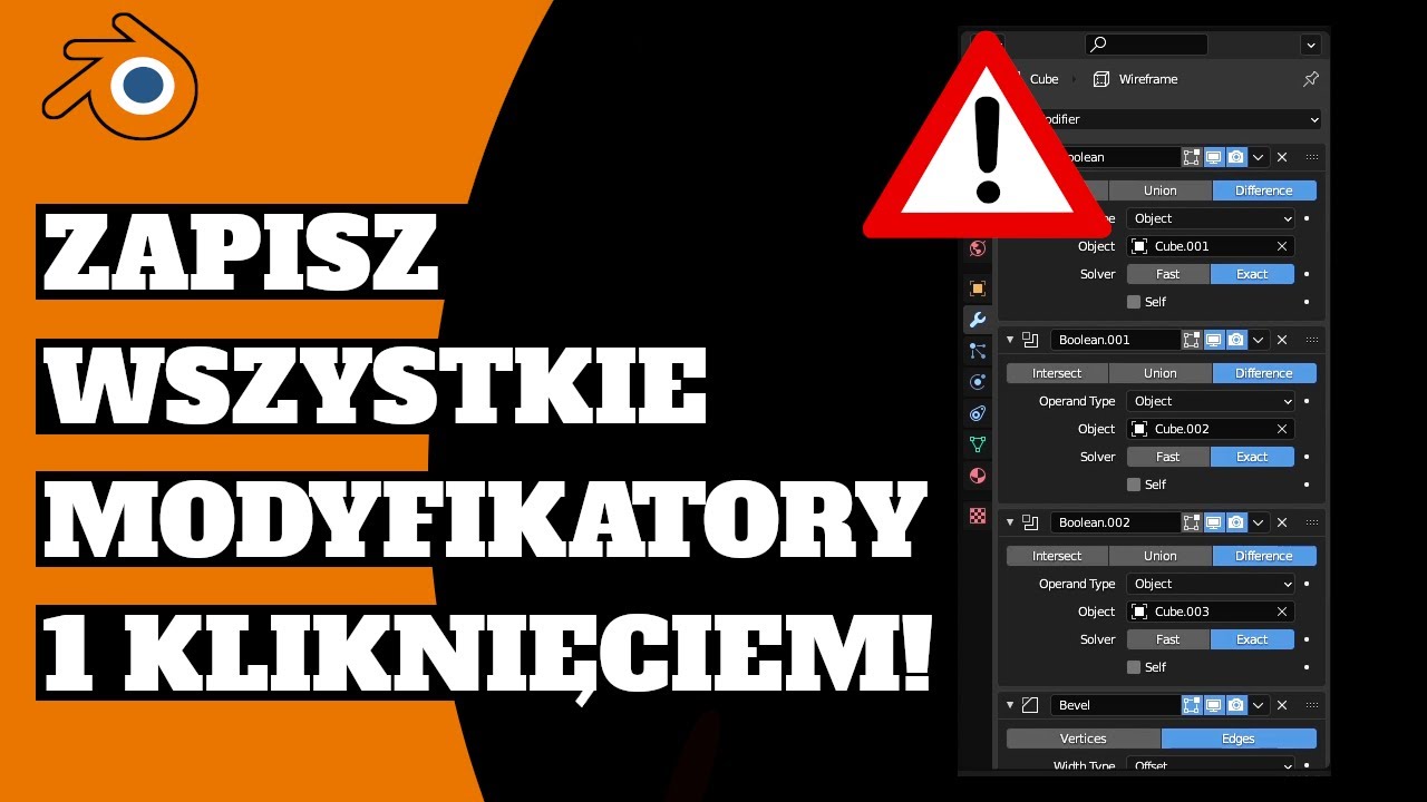 Zatwierdź Wszystkie Modyfikatory Jednym Kliknięciem - Prosty TRICK w Blenderze