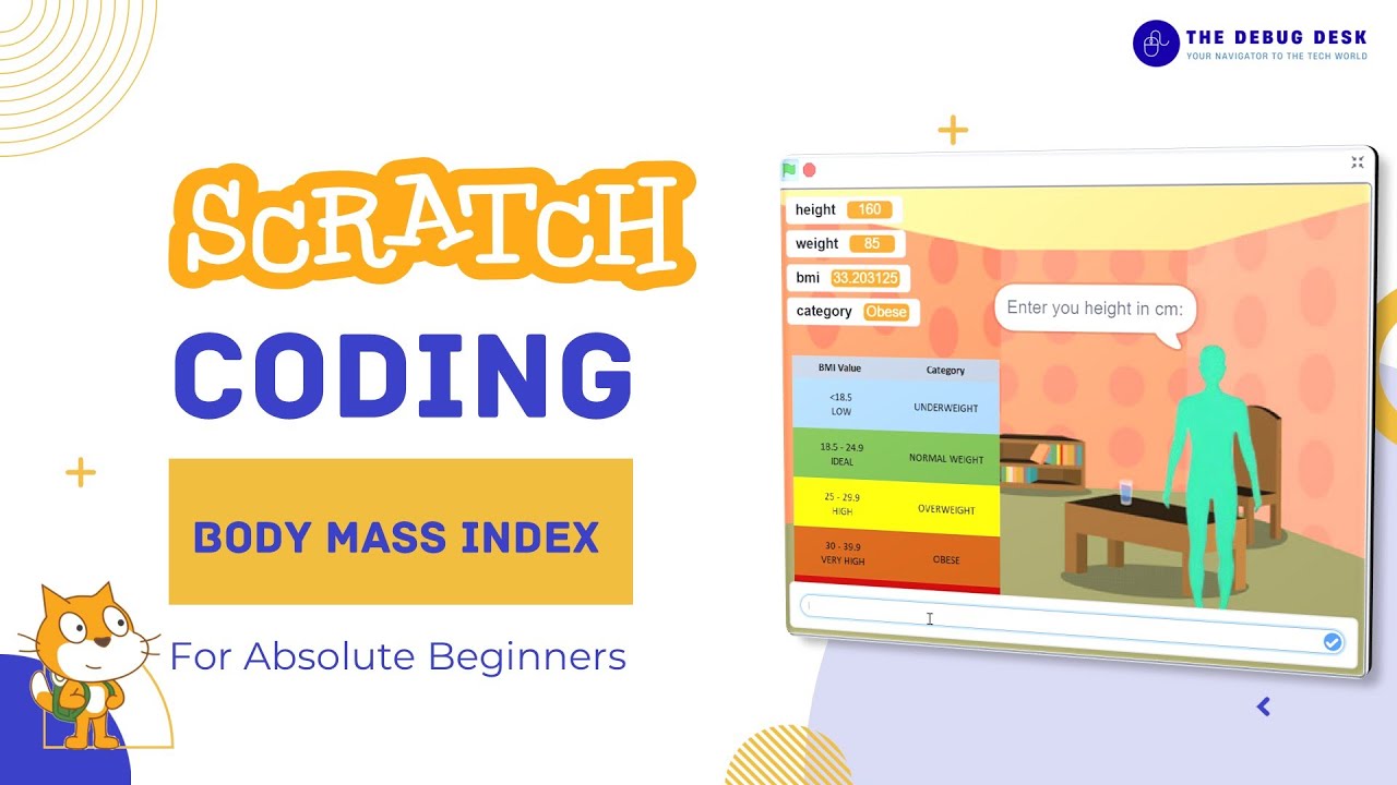 Калькулятор ИМТ в Scratch | Учебное пособие по Scratch для начинающих | Изучите программирование ...