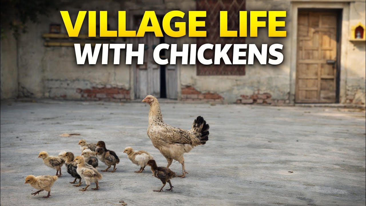 Village Life With Chickens | Mother Hen and Cute Chicks Daily Farm Life 🐔🐥