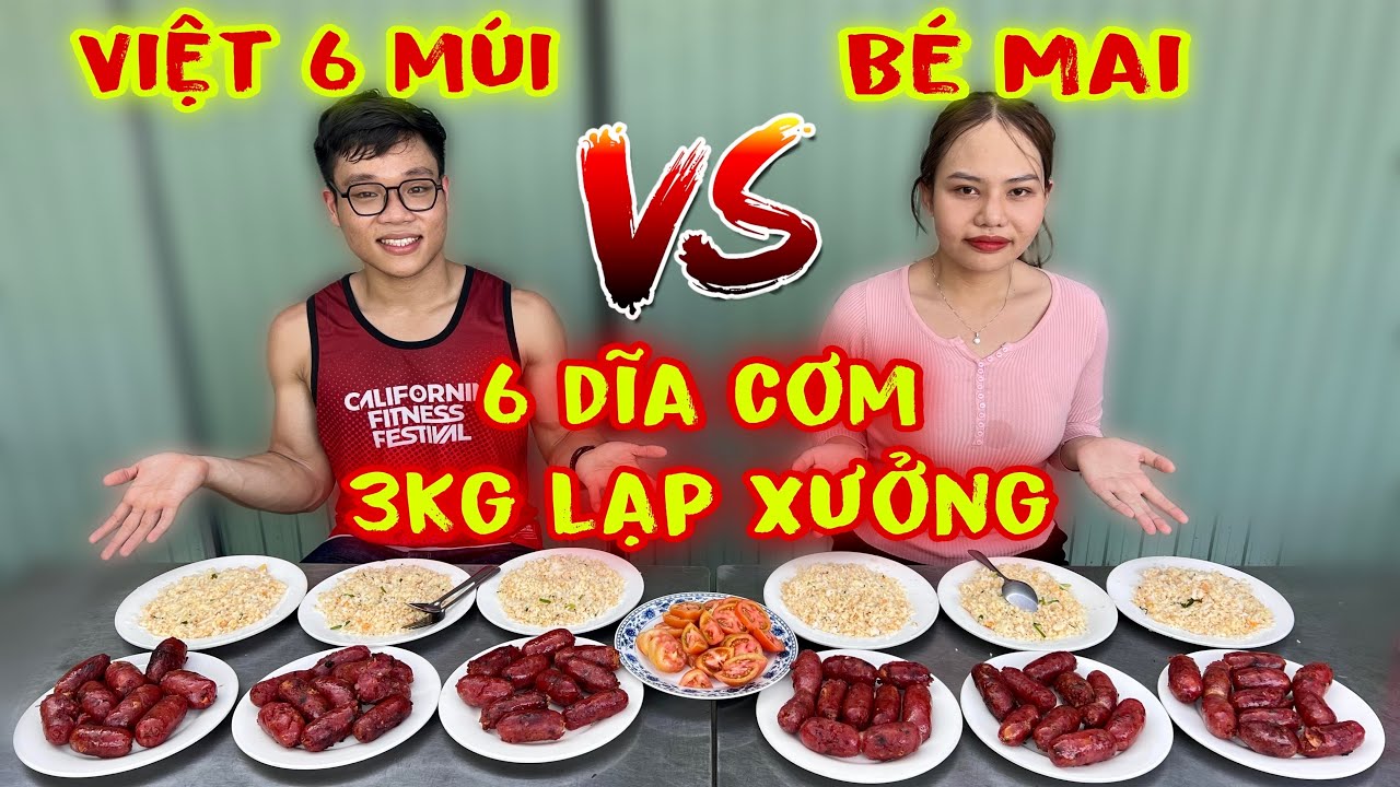 Lần Đầu Bé Mai Đụng Độ Việt 6 Múi Ăn 6 Dĩa Cơm 3kg Lạp Xưởng Ai Sẽ Là Người Chiến Thắng