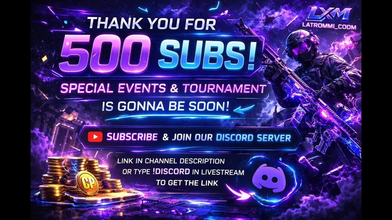 Thank you for 500 subs ● Join our discord server to participate giveaways