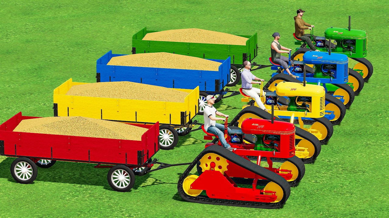 Work with Colors! Crawler JOHN DEERE and STRAW Transport JOB with Man Transporter  TRUCKS! FS22
