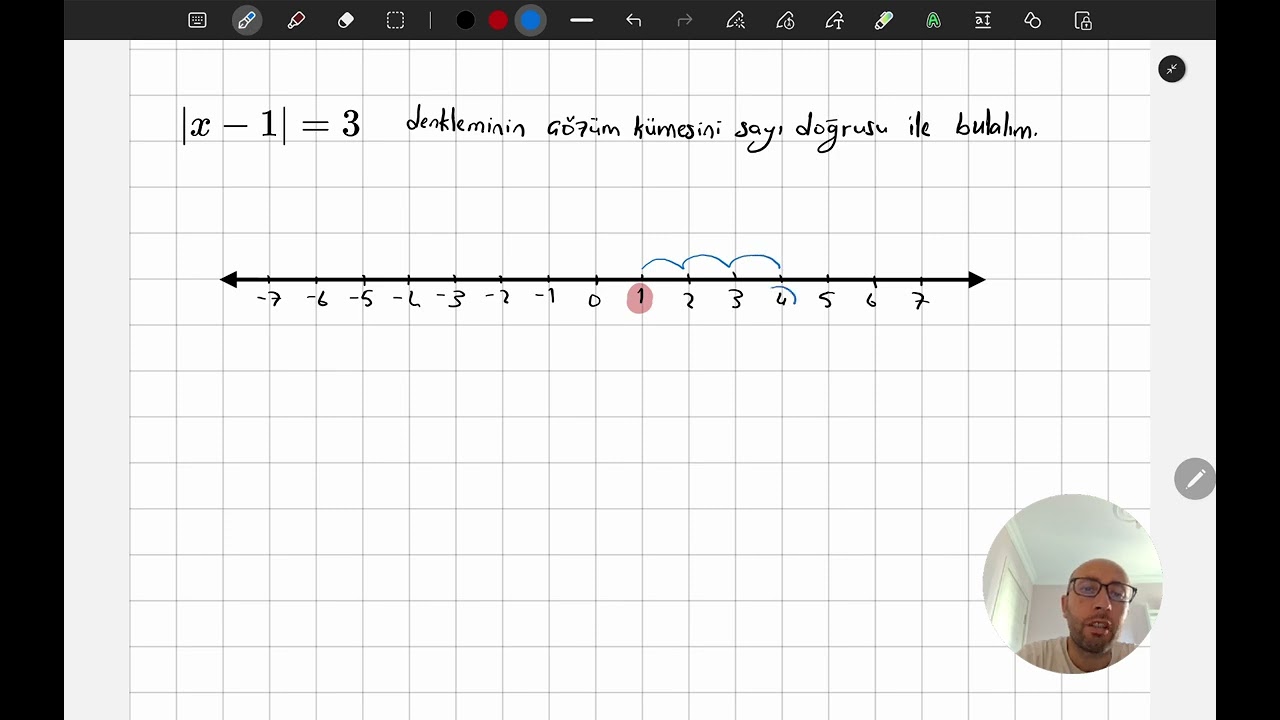 Sayı doğrusu ile Mutlak değerli denklem çözme 