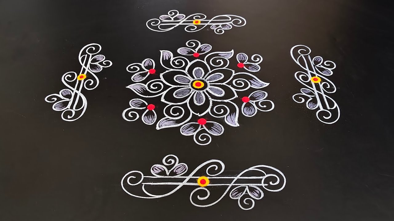 ఉగాది పండుగ ముగ్గులు Simple and easy rangoli |ugadi muggulu | daily kolam @Rangoli with borders