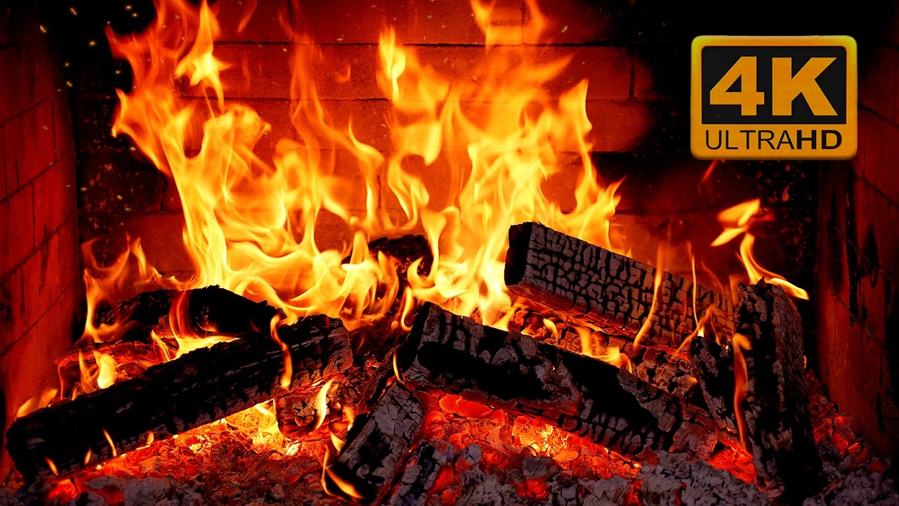 Уютный вечер у КАМИНА 🔥 ПотрескИванИе огня для глубокого сна И полного расслабленИя.