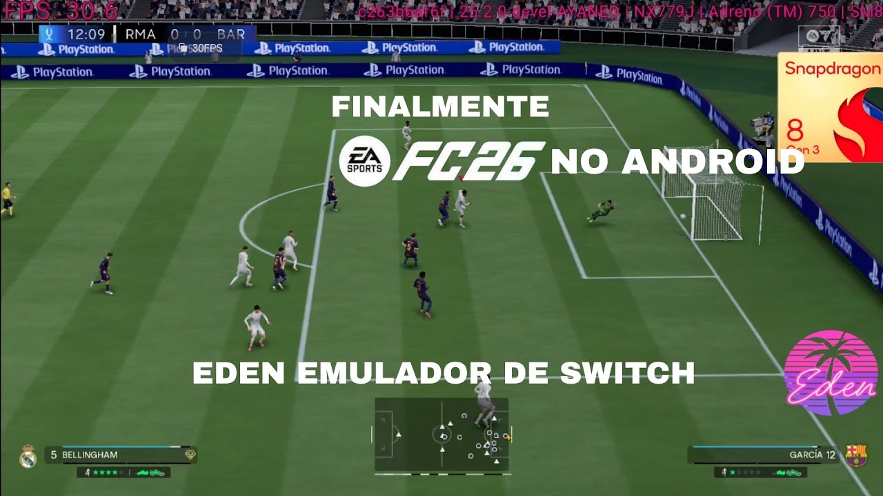 EA FC 26 no Android com Eden Emulador de Nintendo Switch com o Redmagic 10 Air 720P