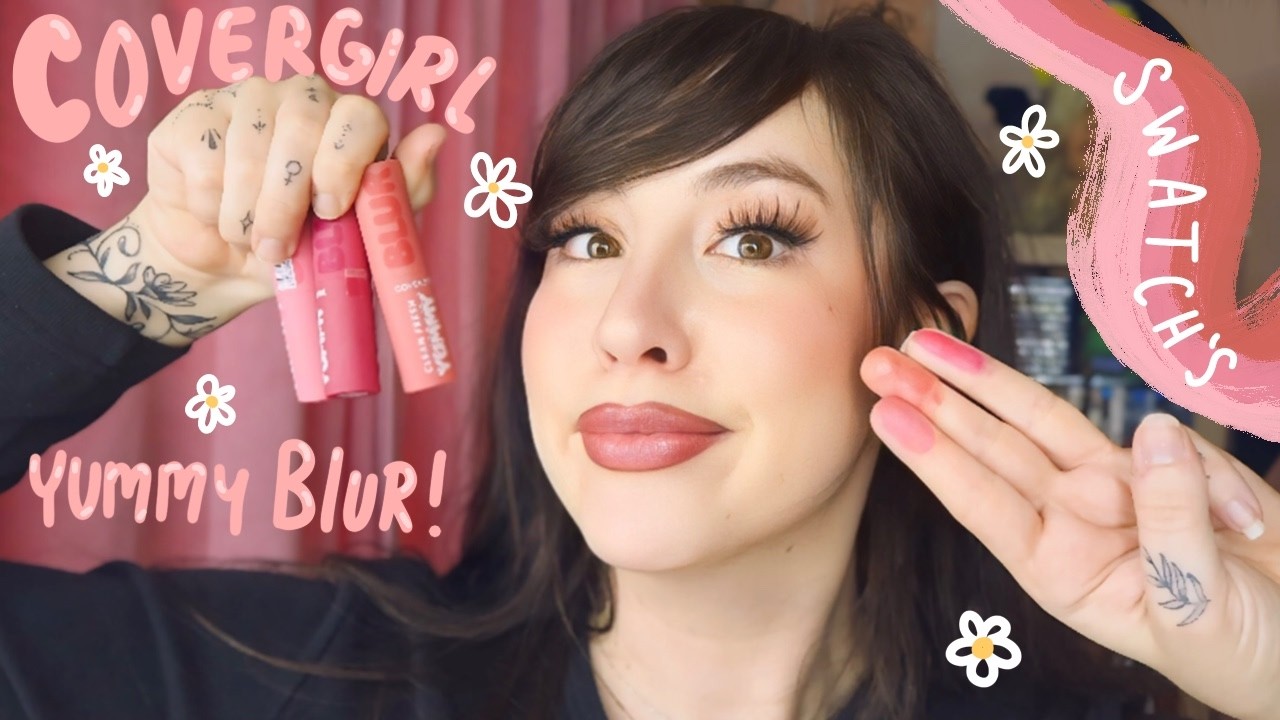 @covergirl Yummy Blur Lipstick Swatches!  Blur in Pink, Sugar Poppy Blur+Can't Remem-Blur!