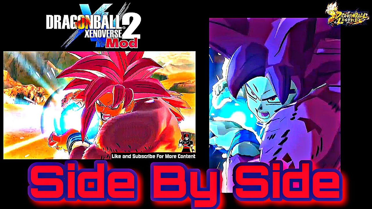DAIMA SSJ4 Goku's Transcendent Power Kamehameha - DB Xenoverse 2 (Mod) & DB Legends - Side By Side
