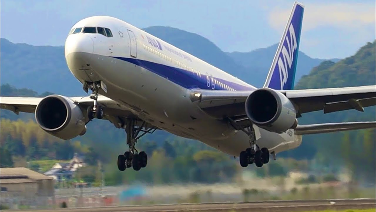 ［鹿児島空港］横風が吹く昼から夕方までの離着陸／Kagoshima Airport