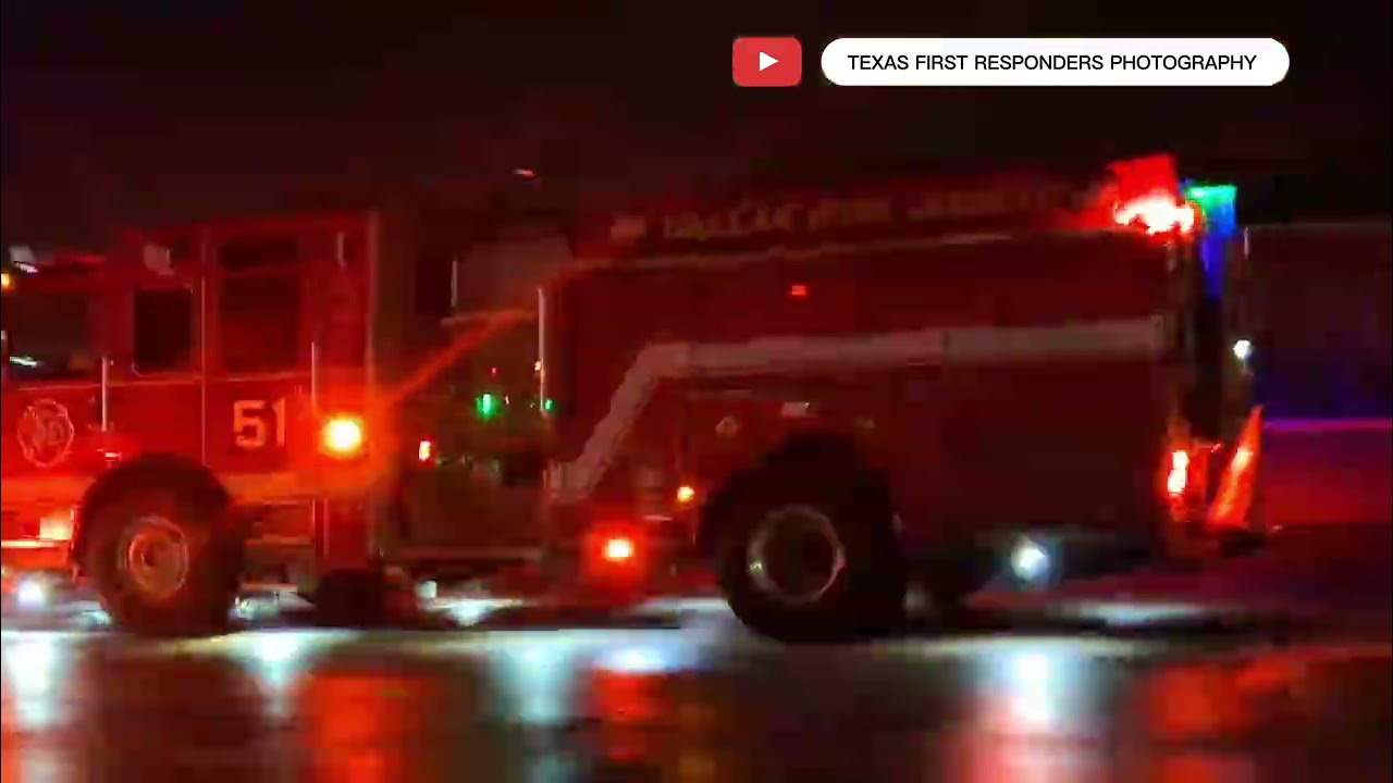 Dallas Fire Engine 51 Responding & Arriving on scene 