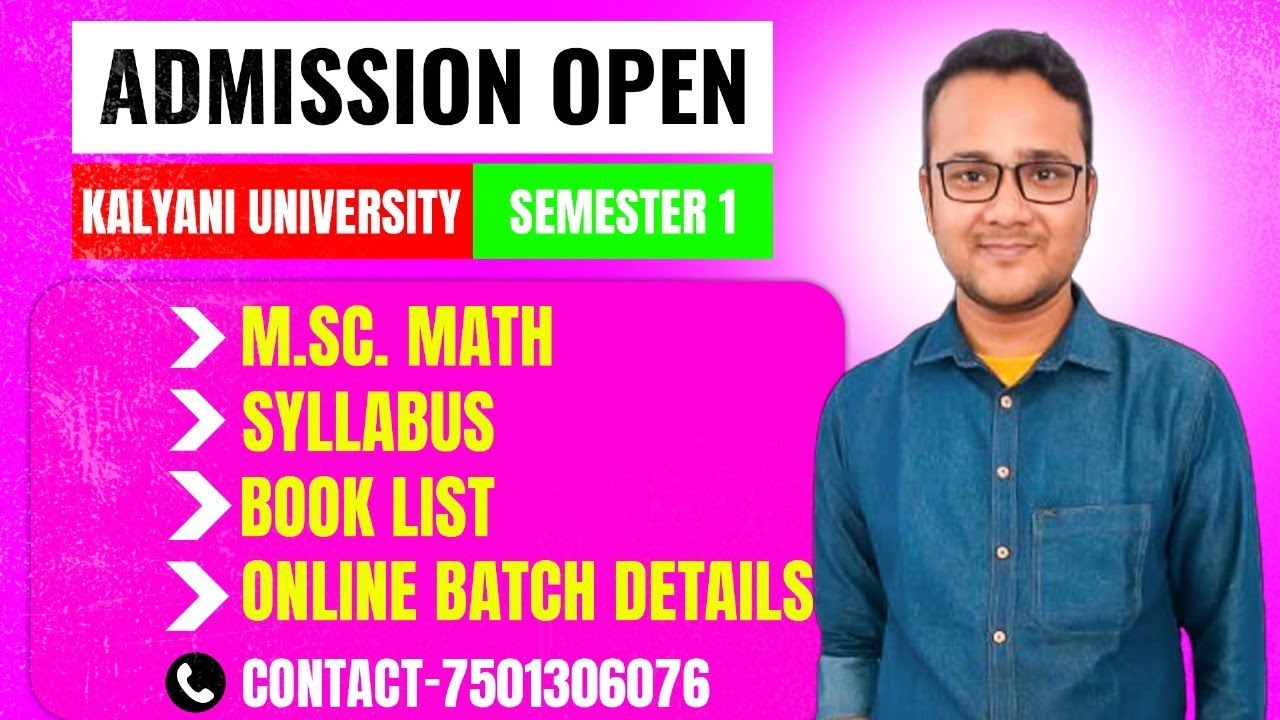 Kalyani University M.Sc. in Mathematics Semester 1 Syllabus/Distance Mode/Full Details/Math Series