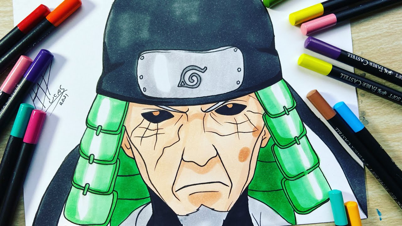Como Desenhar o Terceiro Hokage - Hiruzen Sarutobe - Passo a passo