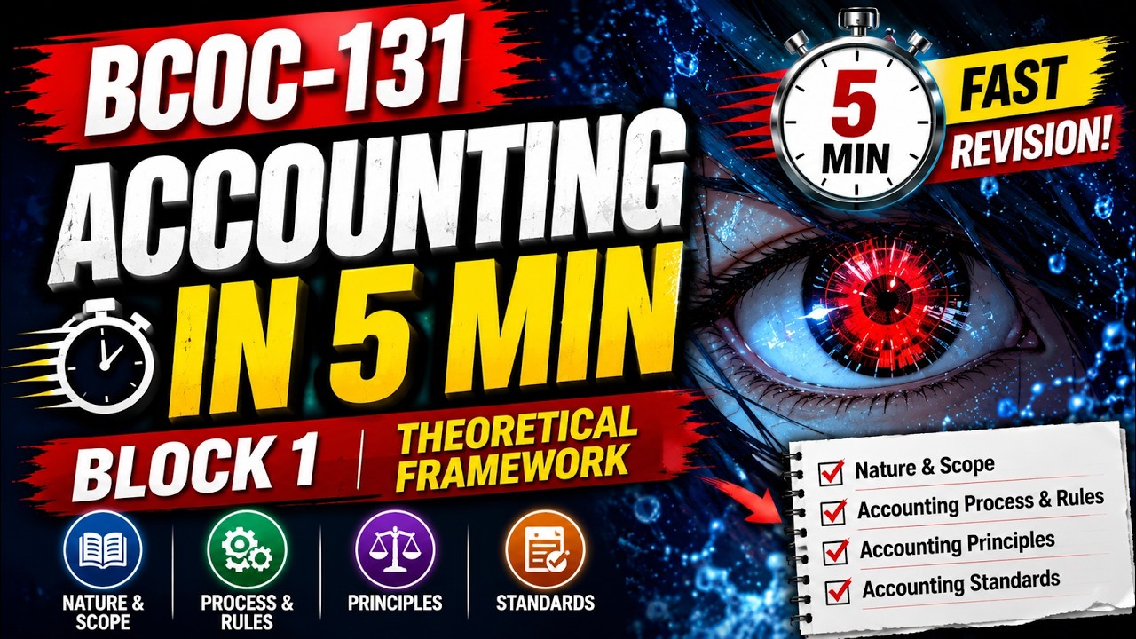 IGNOU BCOC-131 Financial Accounting Block 1 | Complete Theory Explained for Exams