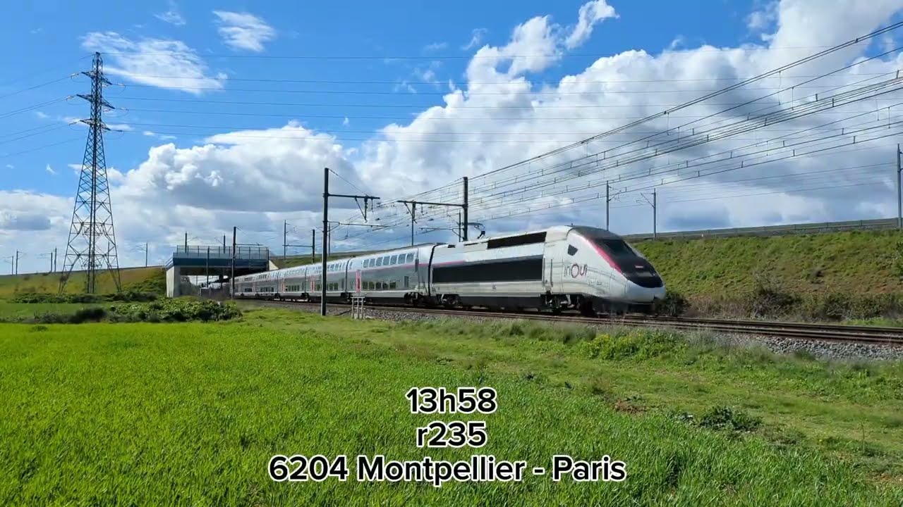 BB22200, BB7200, Traxx, BB26000, AGC, Regiolis Compilation de trains à Valergues (partie 2/2)