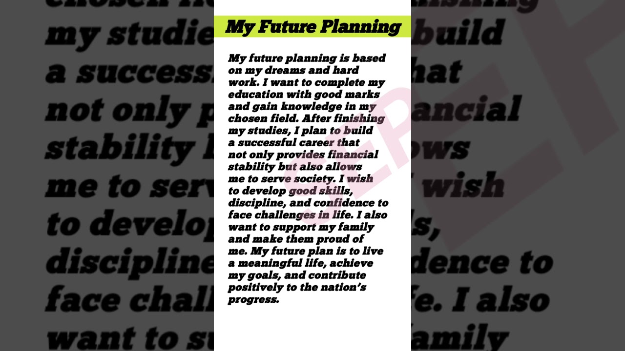 My Future Planning #learnenglish #english #spokenenglish #beginners