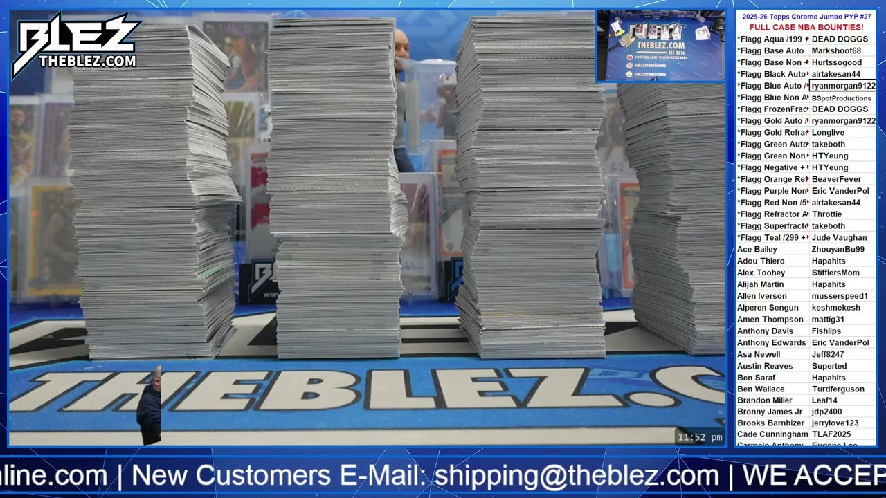 2025-2026 Topps Chrome Jumbo FULL CASE BREAK #27 Pick Your Player