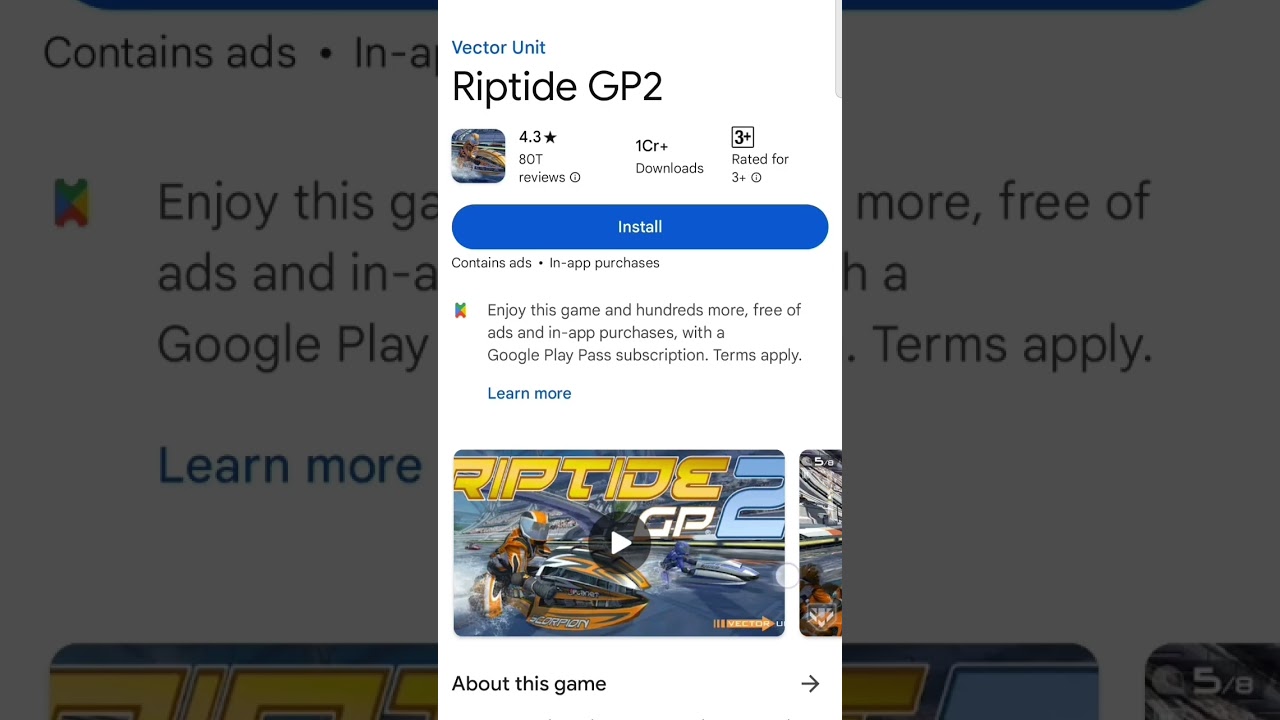 best game Riptide gp 2 #trending #youtubeshorts #ytshorts #games #viral #video #gaming