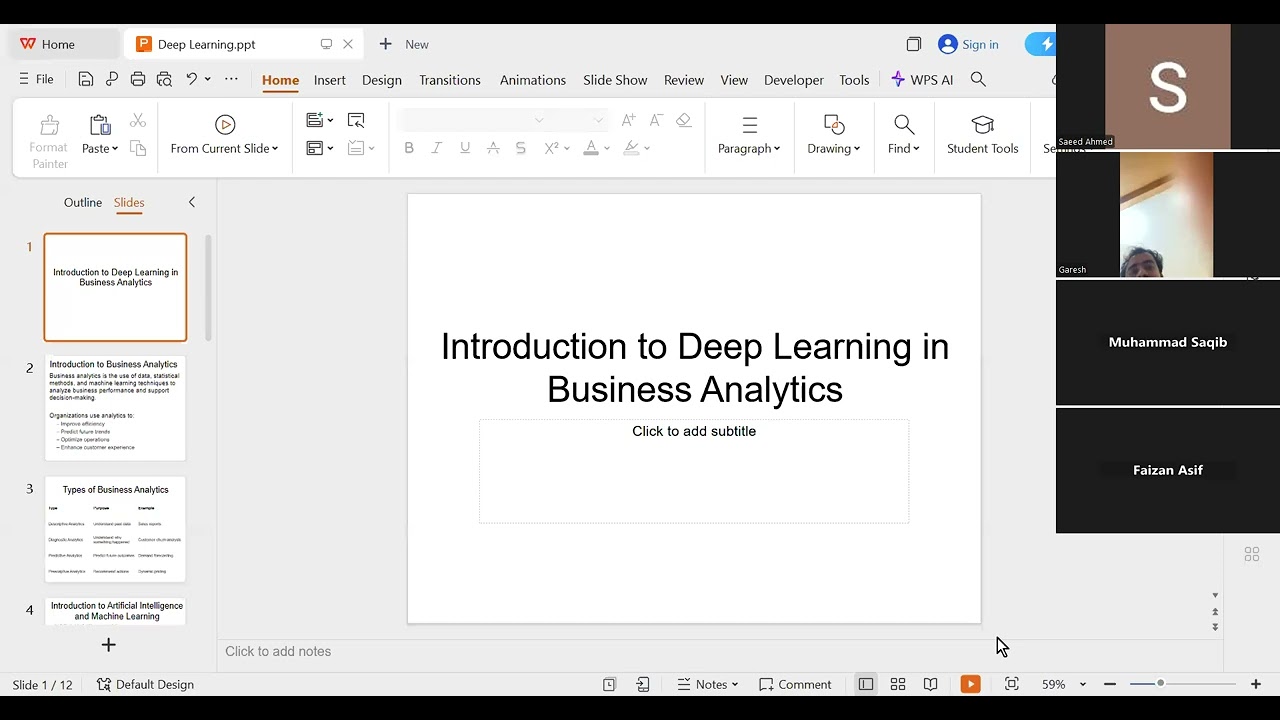 Deep Learning in Business Analytics Part-1