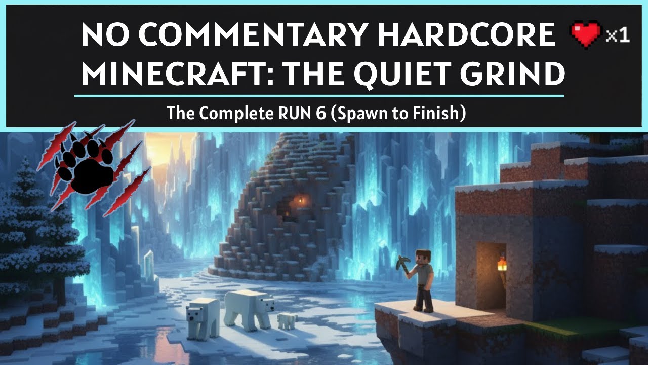 No Commentary Hardcore Minecraft: The Quiet Grind | The Complete RUN 6 (Spawn to Finish)