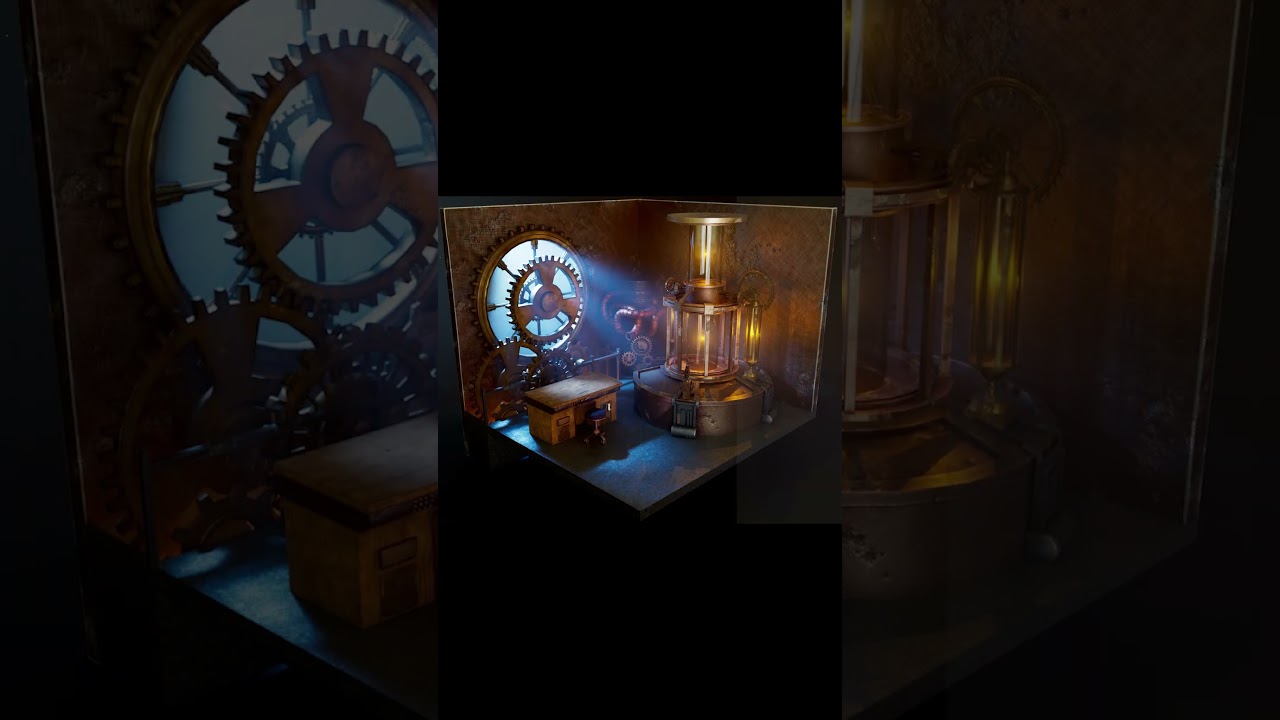 Here&rsquo;s a quick breakdown of how I lit and composited my latest 3D steampunk render ⚙️✨ #3dlighting