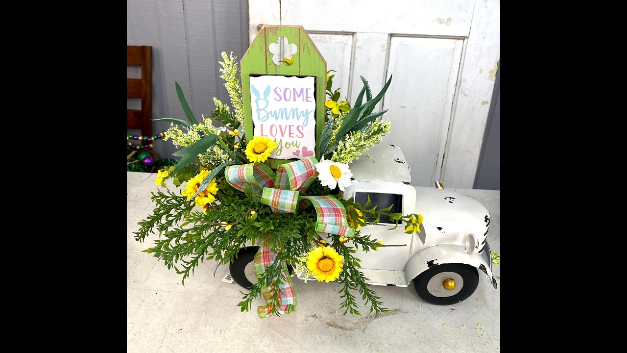 Easter White Farm Truck Arrangement |  Dylan Live Demo