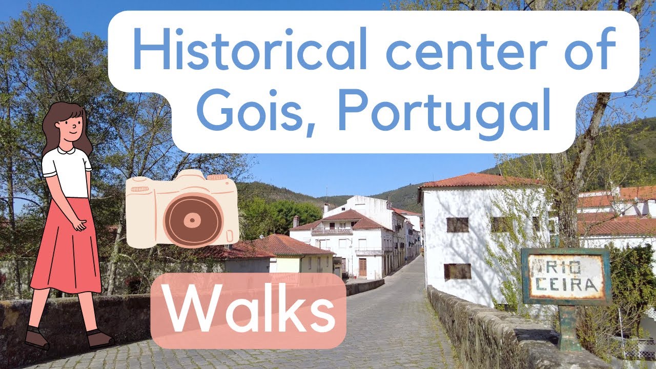 Walking in the historic center of Góis, Coimbra, Portugal, April 2022