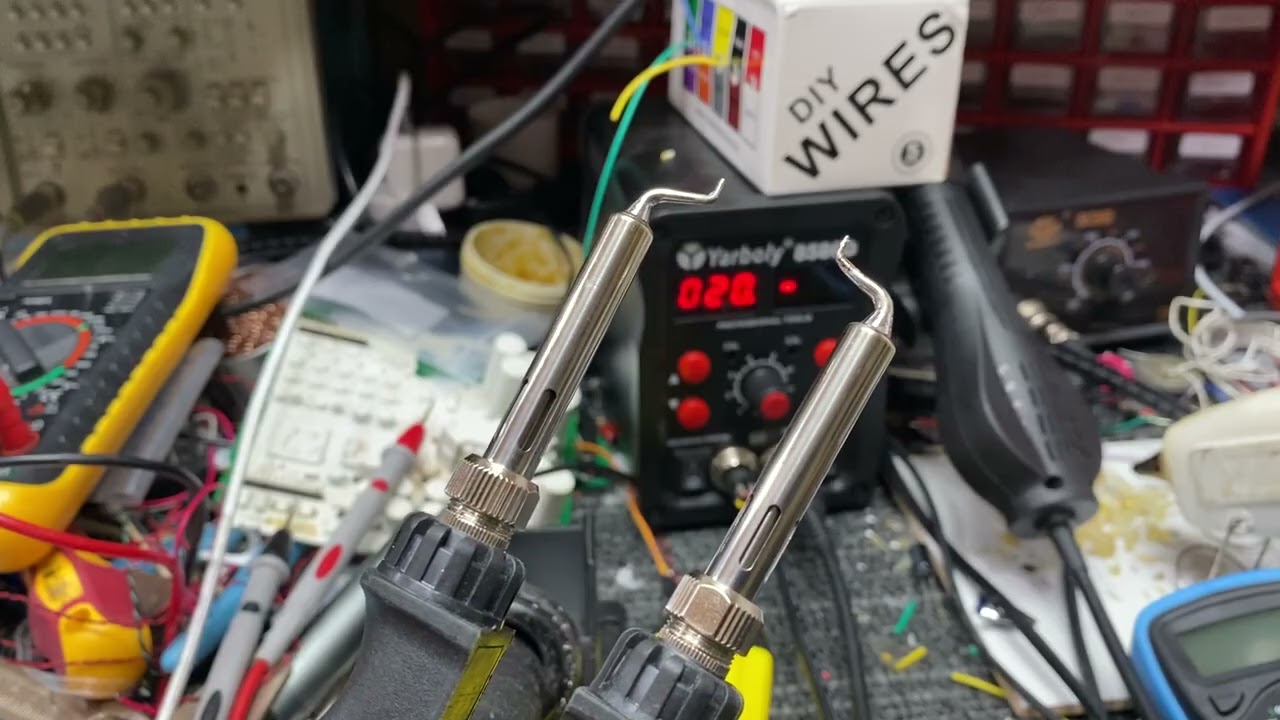 How to wire up dual smd soldering iron tweezers to an existing soldering station
