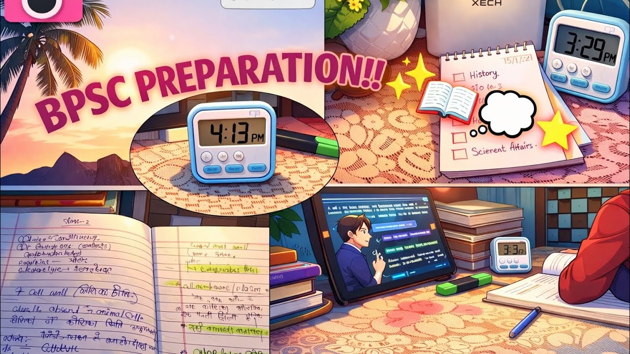 !studyvlog📝💐🌿!! BPSC preparation ✨📖📚! morning to night study session 📝💐🌿!!