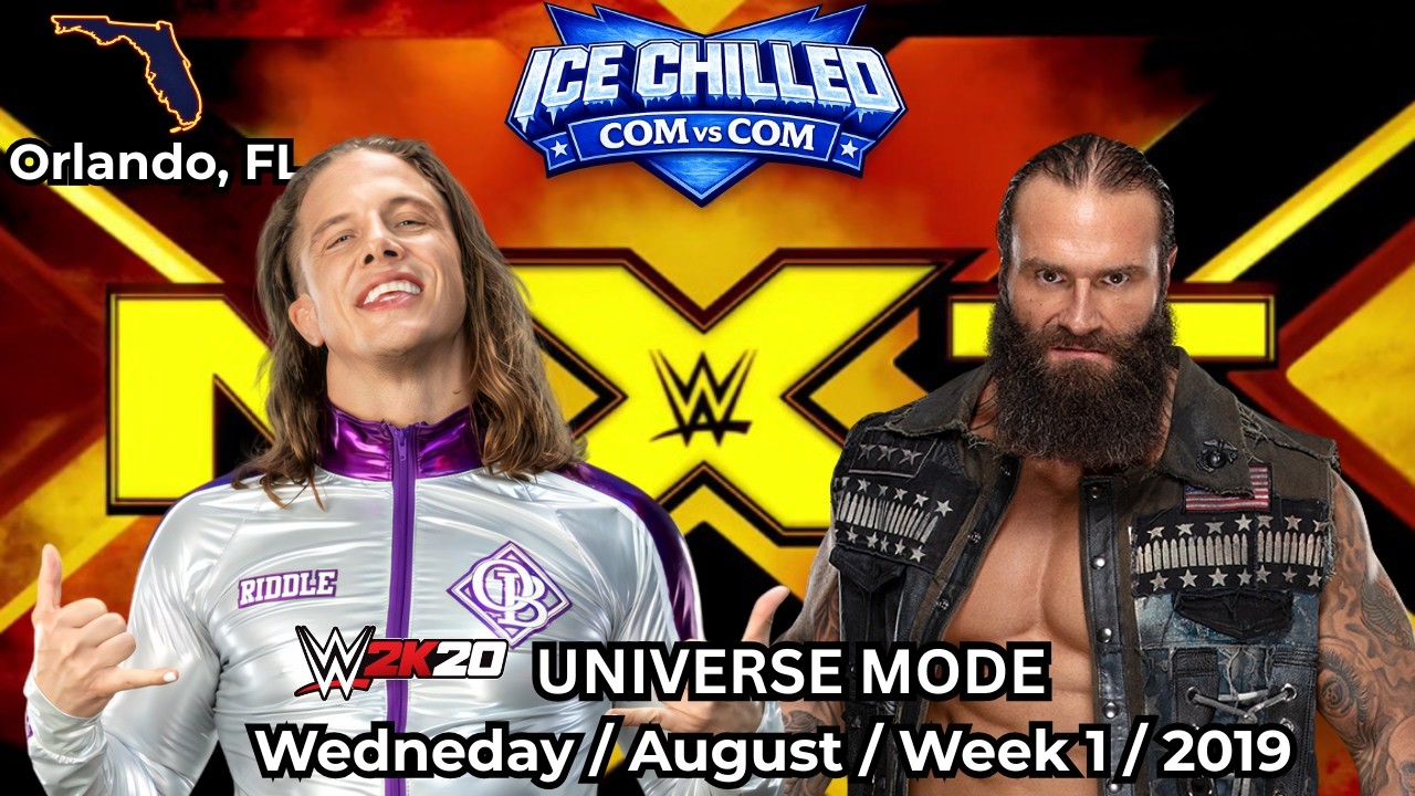 WWE 2K20 Universe Mode COM 🆚 COM: WWE NXT (Wed.Aug.Wk1.2019) | No Commentary Stream