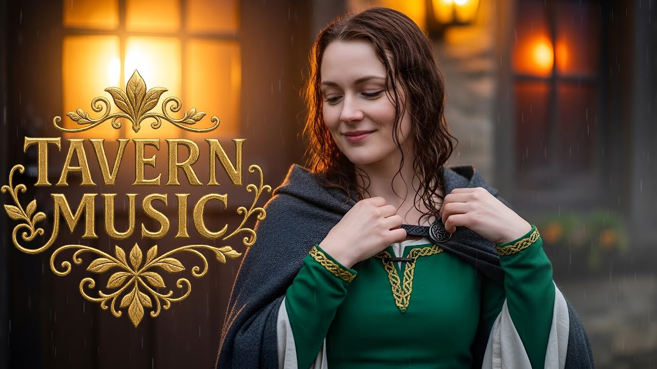 Beautiful Celtic Music in the Rain | Uplifting Female Vocals and Cozy Tavern Atmosphere for Relaxing