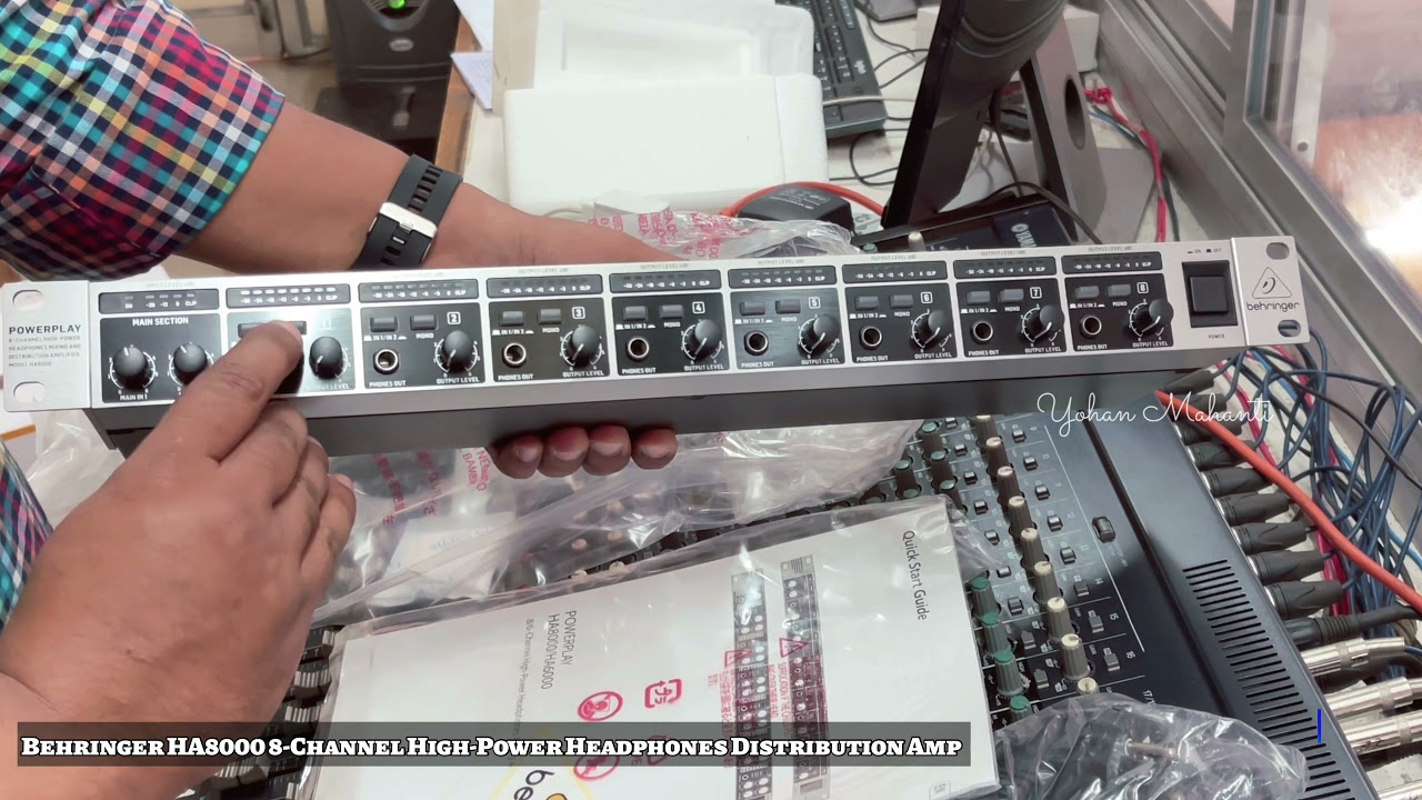 Behringer HA8000 8-Channel High-Power Headphones Distribution Amp