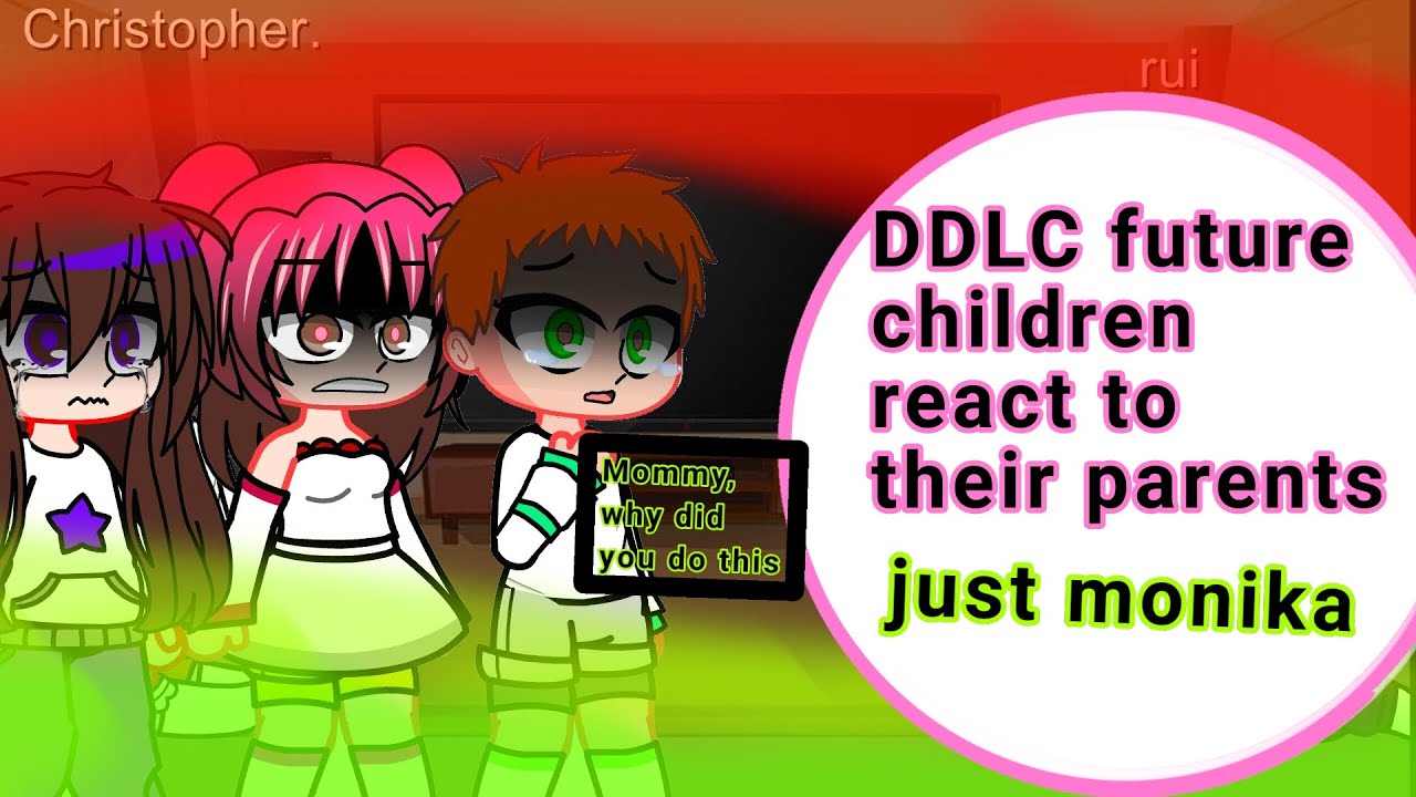 gacha life DDLC mc x harem: future children react to their parents just monika #DDLC