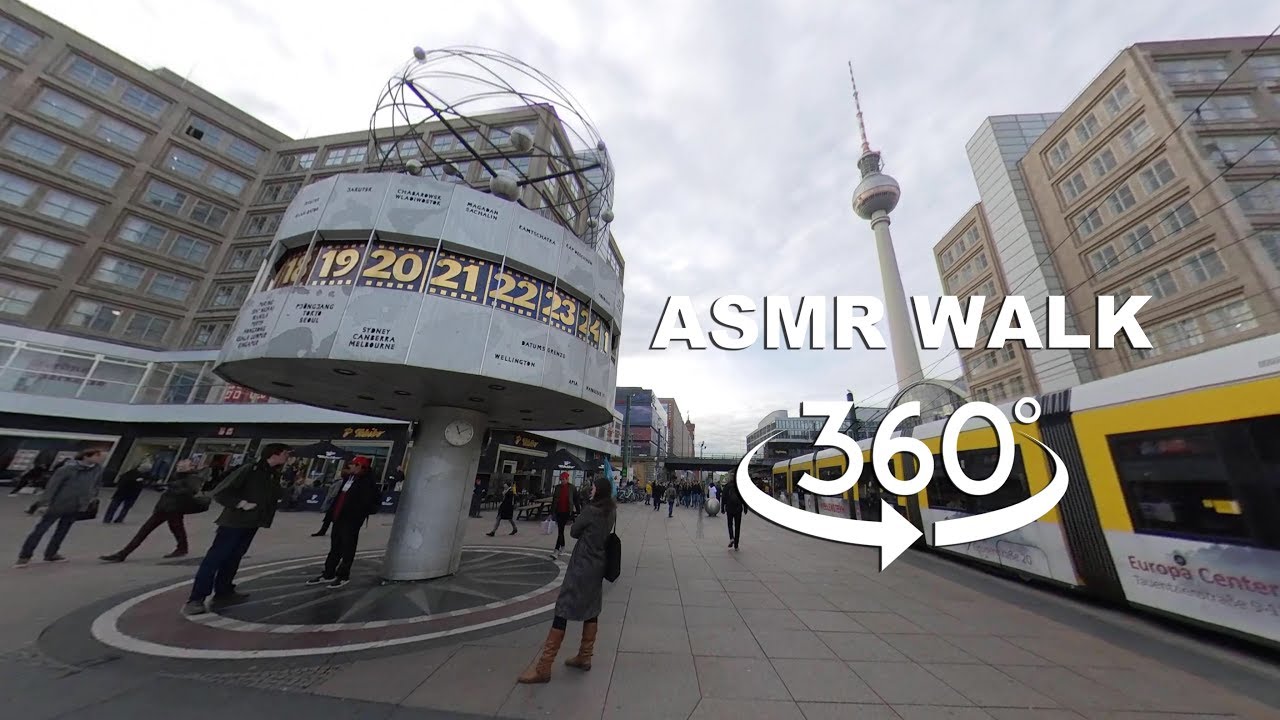 【360°】 ПРОГУЛКА ПО БЕРЛИНУ со звуком ASMR. От Александерплац до Чекпойнт Чарли и Берлинской стены