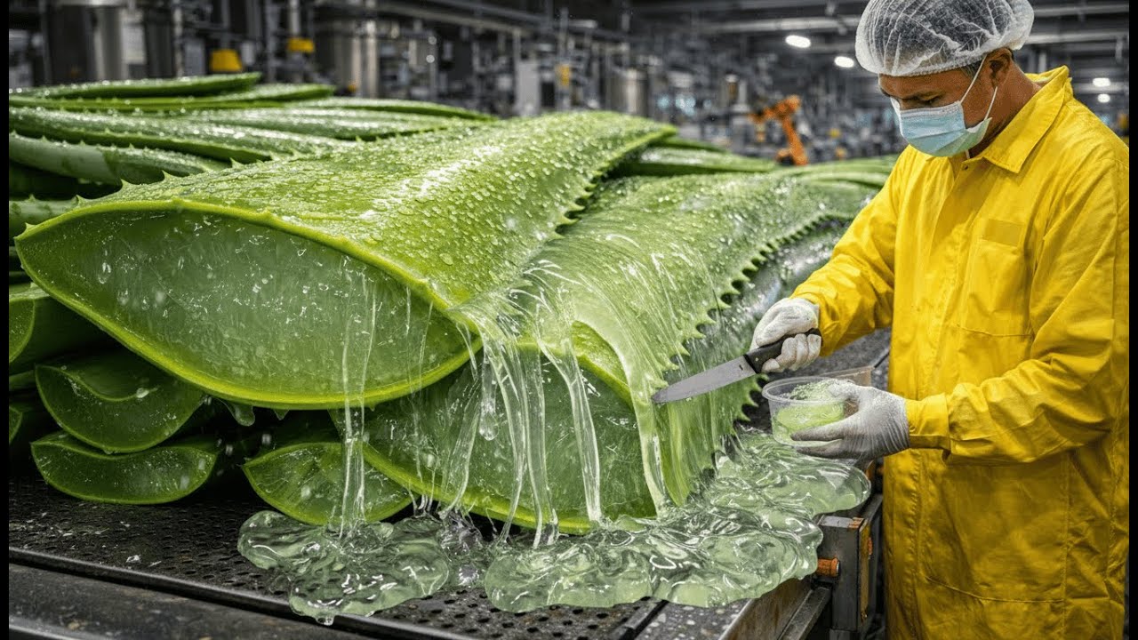 How Aloe Vera Gel Is Made in Factories | Inside an Aloe Processing Plant