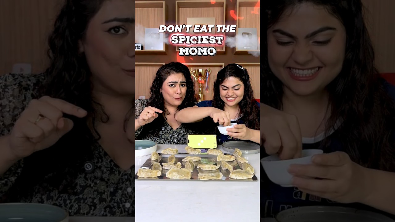 Don&rsquo;t eat the SPICIEST MOMO 🌶️🥟 | Challenge with my Sister! #thakursisters