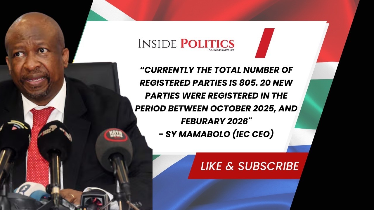 South Africa now has 805 registered political parties, says the IEC.