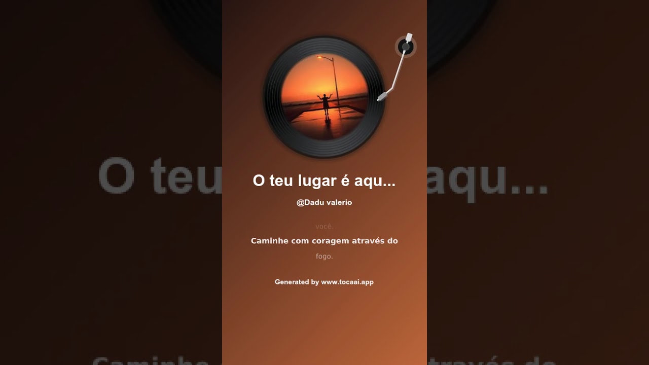 O teu lugar é aqui