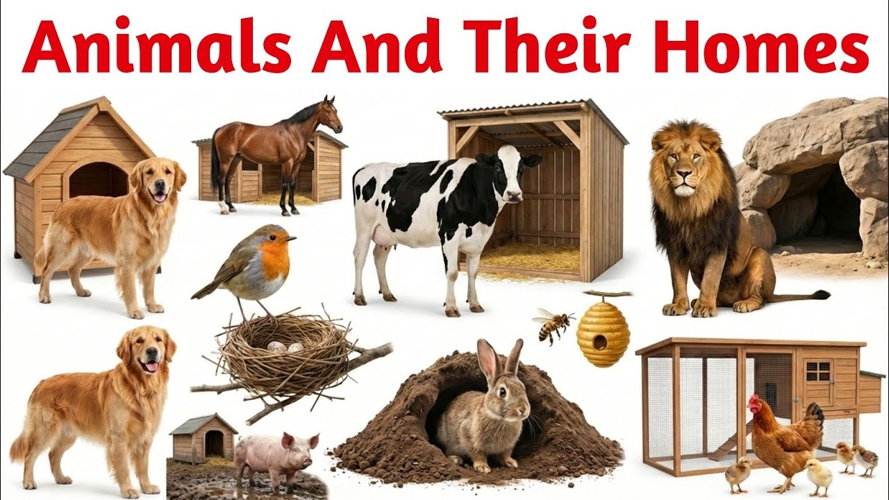 Animals and Their Homes | 15 Animal Homes | Learn Animal Houses for Kids | जानवर और उनके घर