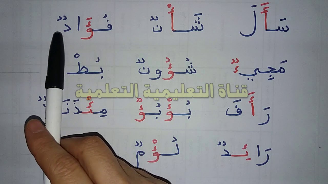 اتدرب على قراءة الكلمات المتضمنة للهمزة - 1 -